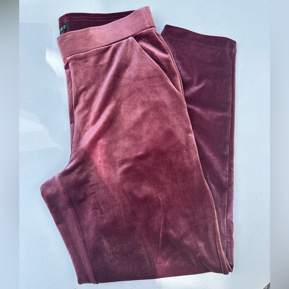 Loft Velvet Pants in Rich Burgundy